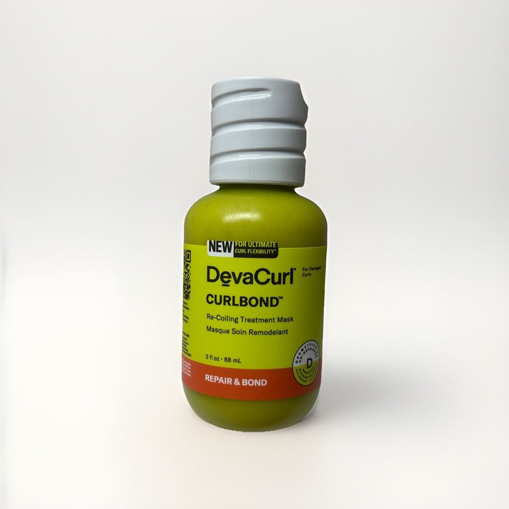 DevaCurl CURLBOND Re-Coiling Haircare Mask Repair Bond Damaged Curls 3 fl oz